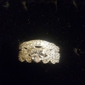 Double banded heart ring